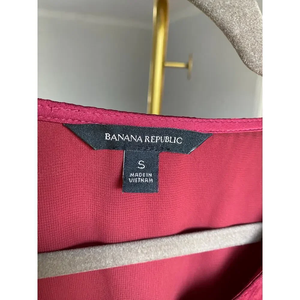 Banana Republic Satin Peplum Blouse Smocked Feminine Quiet Luxury Glam Parisian